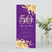 Billard Geburtstagsparty Elegantes Gold & Lila (Stehend Vorderseite)