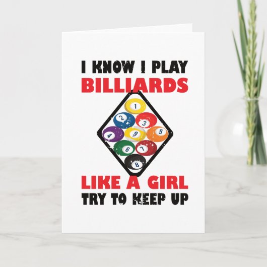 Billard Geschenke für Frauen Pool Spieler Billard Karte (Vorderseite)