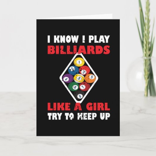 Billard Geschenke für Frauen Pool Spieler Billard Karte (Vorderseite)