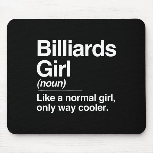 Billard Girl Definition nur Cooler Cue S Mousepad (Vorne)