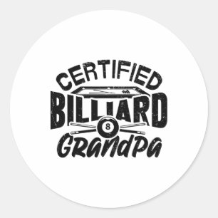 Billard Grandpa Pool Billiards Spieler F Runder Aufkleber