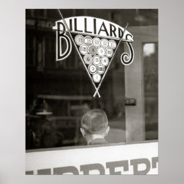 Billard Hall, 1938. Vintages Foto Poster