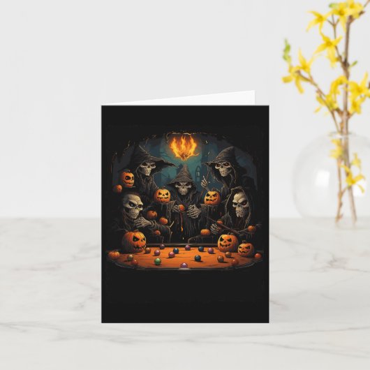 Billard Halloween Karte (Gelbe Blume)