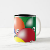 Billard-Hintergrund Zweifarbige Tasse (VorderseiteRechts)
