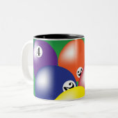 Billard-Hintergrund Zweifarbige Tasse (Vorderseite Links)
