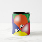 Billard-Hintergrund Zweifarbige Tasse (Mittel)