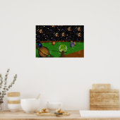 Billard im Weltraum Poster (Küche)