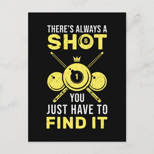 Billard King Funny 8 Ball Zitat Postkarte (Vorderseite)