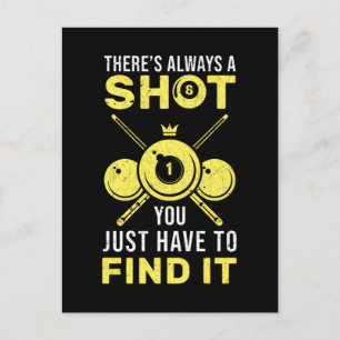 Billard King lustiger 8-Ball-Spruch Postkarte