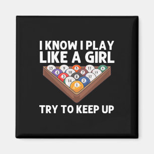 Billard Kunst für Mädchen Frauen 8 Ball Pool Billa Magnet