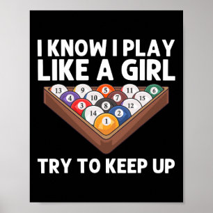 Billard Kunst für Mädchen Frauen 8 Ball Pool Billa Poster