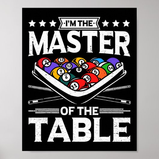 Billard Master der Tabelle 8 Ball Men Poo Poster (Vorne)