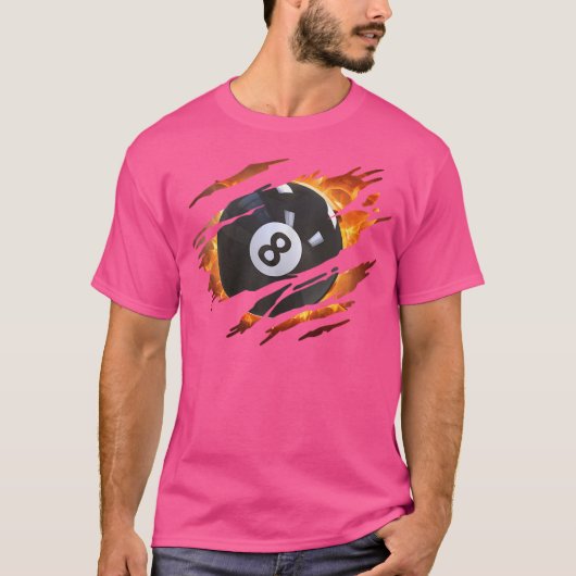 Billard Men 8 Ball Pool Pool League T-Shirt (Vorderseite)