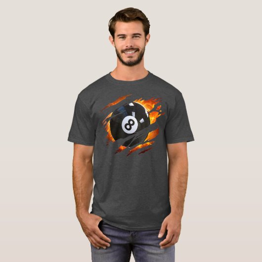 Billard Men 8 Ball Pool Pool League T-Shirt (Vorne ganz)