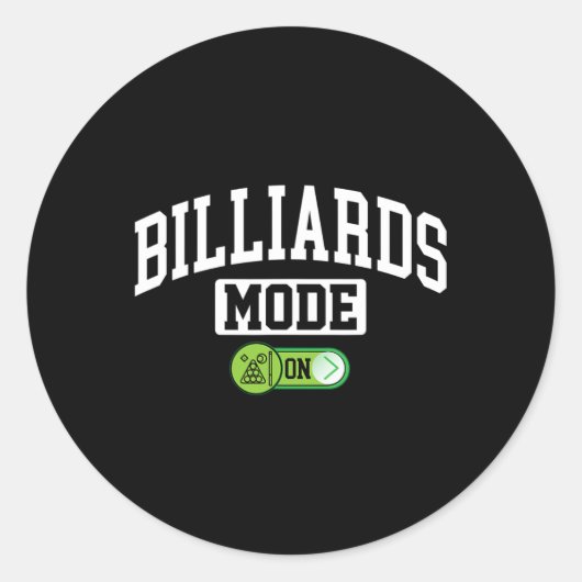 Billard-Modus on - Funny Billiard Billiard Pool Pl Runder Aufkleber (Vorderseite)