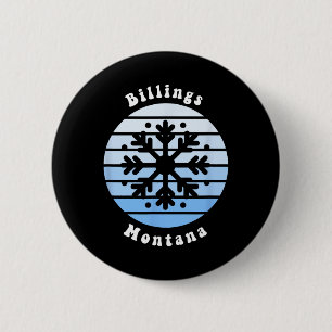 Billard Montana Schneeflocken Weihnachten Button