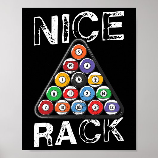 Billard Nice Rack Pool Billiard Spaß Poster (Vorne)