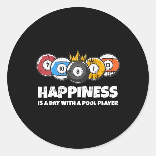 Billard oder Billard Billard Billard Billard Playe Runder Aufkleber (Vorderseite)