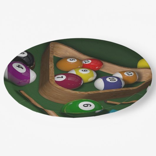 Billard-PapierTeller Pappteller (Schrägansicht)