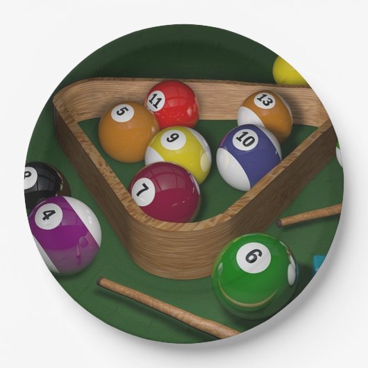 Billard-PapierTeller Pappteller (Vorderseite)