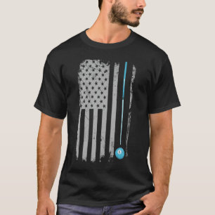 Billard Player - Billard 8 Ball Vintag American Fl T-Shirt