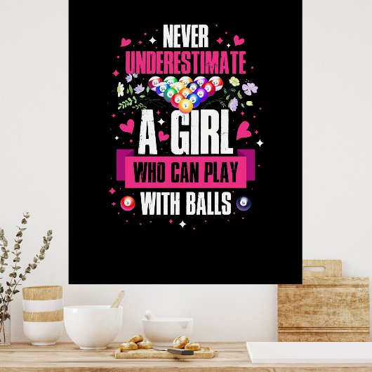 Billard Player Dieses Mädchen kann Billard Billard Poster (Küche)