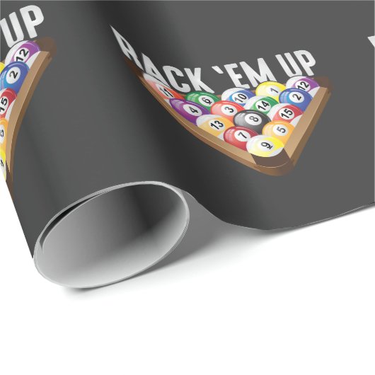 Billard Player Rack em Up Acht Ball Pool Geschenkpapier (Rolleneckpunkt)