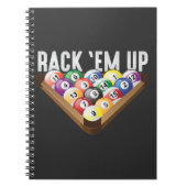 Billard Player Rack em Up Aight Ball Pool Notizblock (Vorderseite)