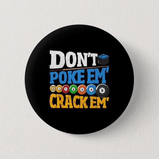 Billard poke sie nicht 8 Ball Men Poo Button (Vorderseite)