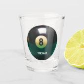 Billard Pool Aight Ball Personalisiert Shot Glass Schnapsglas (Vorderseite)