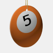 BILLARD-/POOL-BALL-WEIHNACHTSverzierung 5 (FÜNF) Keramik Ornament (Rechts)