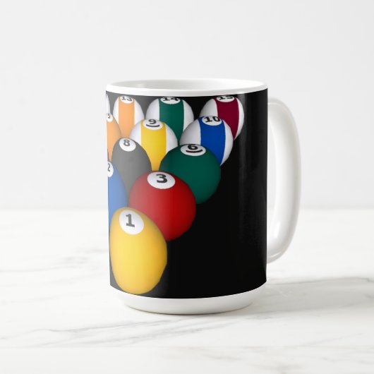 Billard/Pool-Bälle: Kundenspezifische Tasse (VorderseiteRechts)