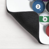 Billard/Pool-Bälle mit Tropfen-Schatten: Mousepad (Ecke)