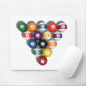 Billard/Pool-Bälle mit Tropfen-Schatten: Mousepad (Mit Mouse)