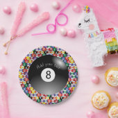 Billard-Pool-Bälle Solid Number Acht Pappteller (Party)