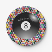 Billard-Pool-Bälle Solid Number Acht Pappteller (Vorderseite)