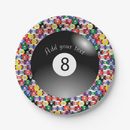 Billard-Pool-Bälle Solid Number Acht Pappteller