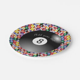 Billard-Pool-Bälle Solid Number Acht Pappteller