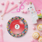 Billard-Pool-Bälle Solid Number Sieben Pappteller (Party)