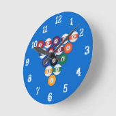 Billard/Pool-Bälle: Wanduhr (Winkel)