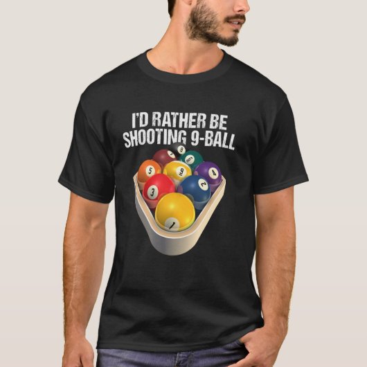 Billard Pool Balls Rack Cool 9 Ball Illustration T-Shirt (Vorderseite)