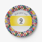 Billard Pool Balls Stricknummer neun Pappteller (Vorderseite)