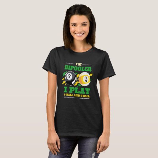 Billard Pool Billard I Am Bipooler 9 Ball T-Shirt (Vorne ganz)