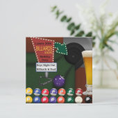 Billard Pool Mans 30. Geburtstag Party Einladung (Stehend Vorderseite)