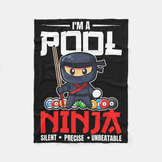 Billard Pool Ninja 8 Ball Funny Men Jungs Kinder B Fleecedecke (Vorderseite)