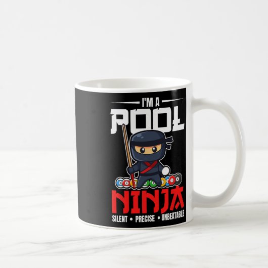 Billard Pool Ninja 8 Ball Funny Men Jungs Kinder B Kaffeetasse (Rechts)
