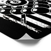 Billard Pool Player American USA Flag Poster (Ecke)