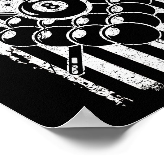 Billard Pool Player American USA Flag Poster (Ecke)