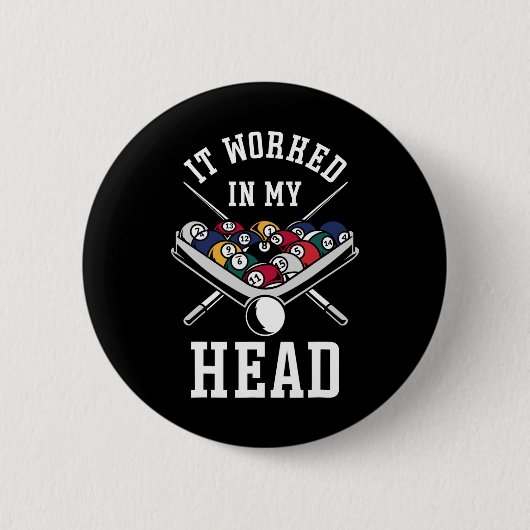 Billard Pool Player Ball, der in meinem Kopf funkt Button (Vorderseite)