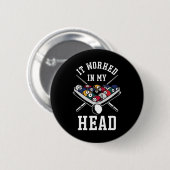 Billard Pool Player Ball, der in meinem Kopf funkt Button (Vorne & Hinten)